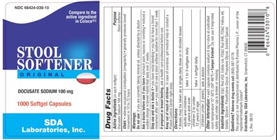Image Of Docusate Label (Docusate Sodium 100 mg Capsule 1000 Ct Label)